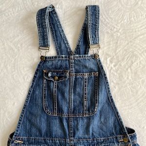 American Eagle denim bib overalls size M. EUC